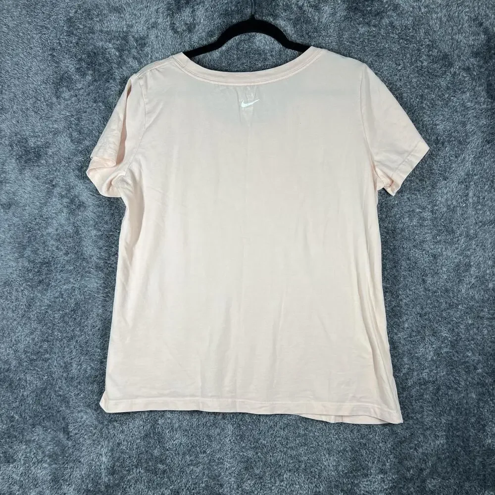 Nike Shirt Womens L Pink Dri-FIT Crew Neck Tagless Cotton Polyester CQ0258-664